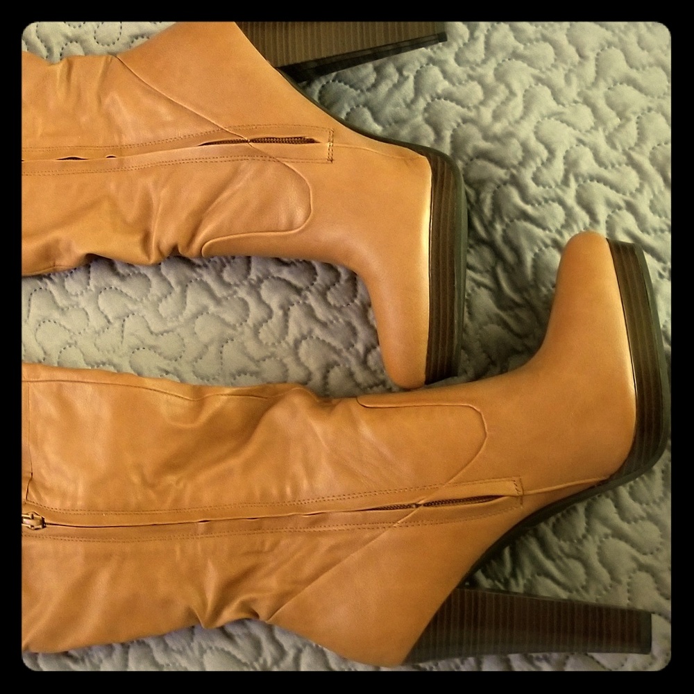 Camel or tan over the knee boots!